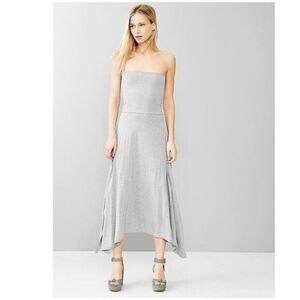 Gap Size XS Strapless 4-In-1 Trapeze Dress Gray Foldover Jersey Casual